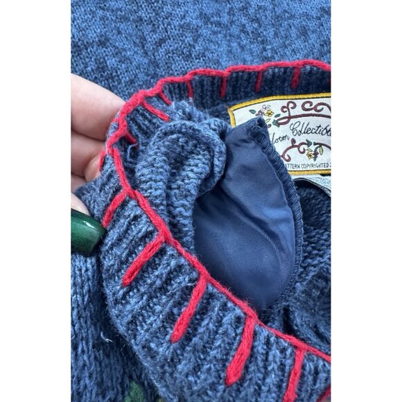 NWT Vintage Heirloom Large Valentines Embroidered Cardigan Grandma Cottagecore - Picture 11 of 11